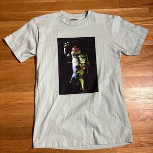 Supreme Light Green Tee with Turtle Graphic